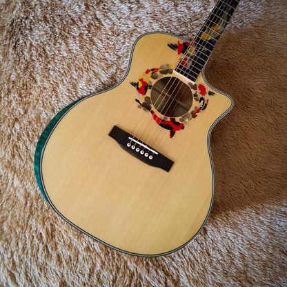 Byron Single Cut Koi Fish Custom Acoustic Electric Guitar