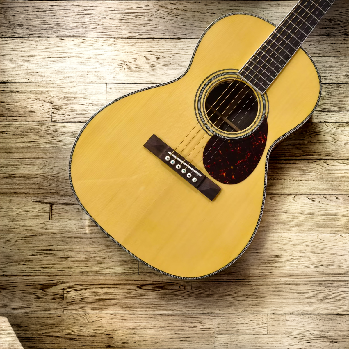 Byron O28VS Left-Handed Spruce & Rosewood Parlor Acoustic-Electric Guitar