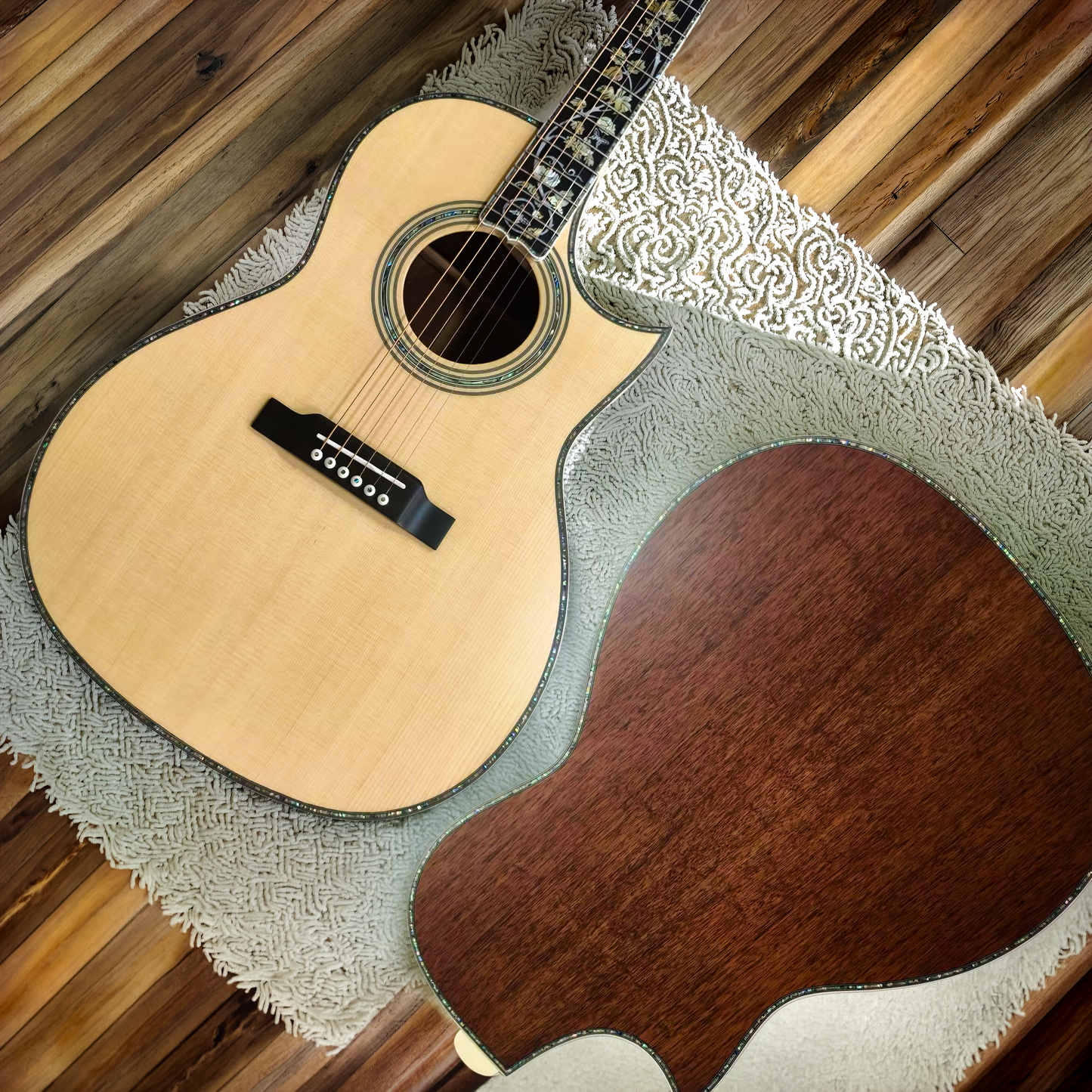 OOO Aurora German Spruce & Walnut Cutaway Acoustic Guitar | Byron Custom Guitars