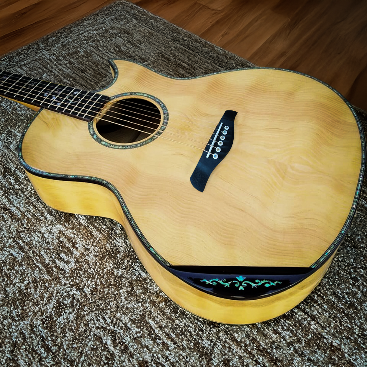 Byron Handmade Single Cutaway Florence Firwood Acoustic Guitar – Exotic Model