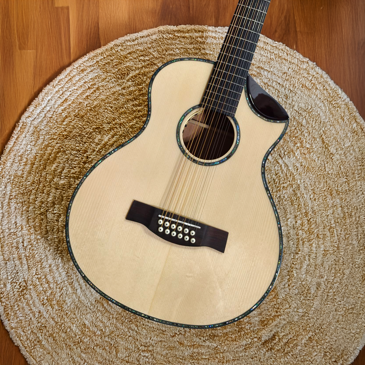 Byron Custom 12-String GS Mini Travel Acoustic Electric Guitar with Scoop Cutaway