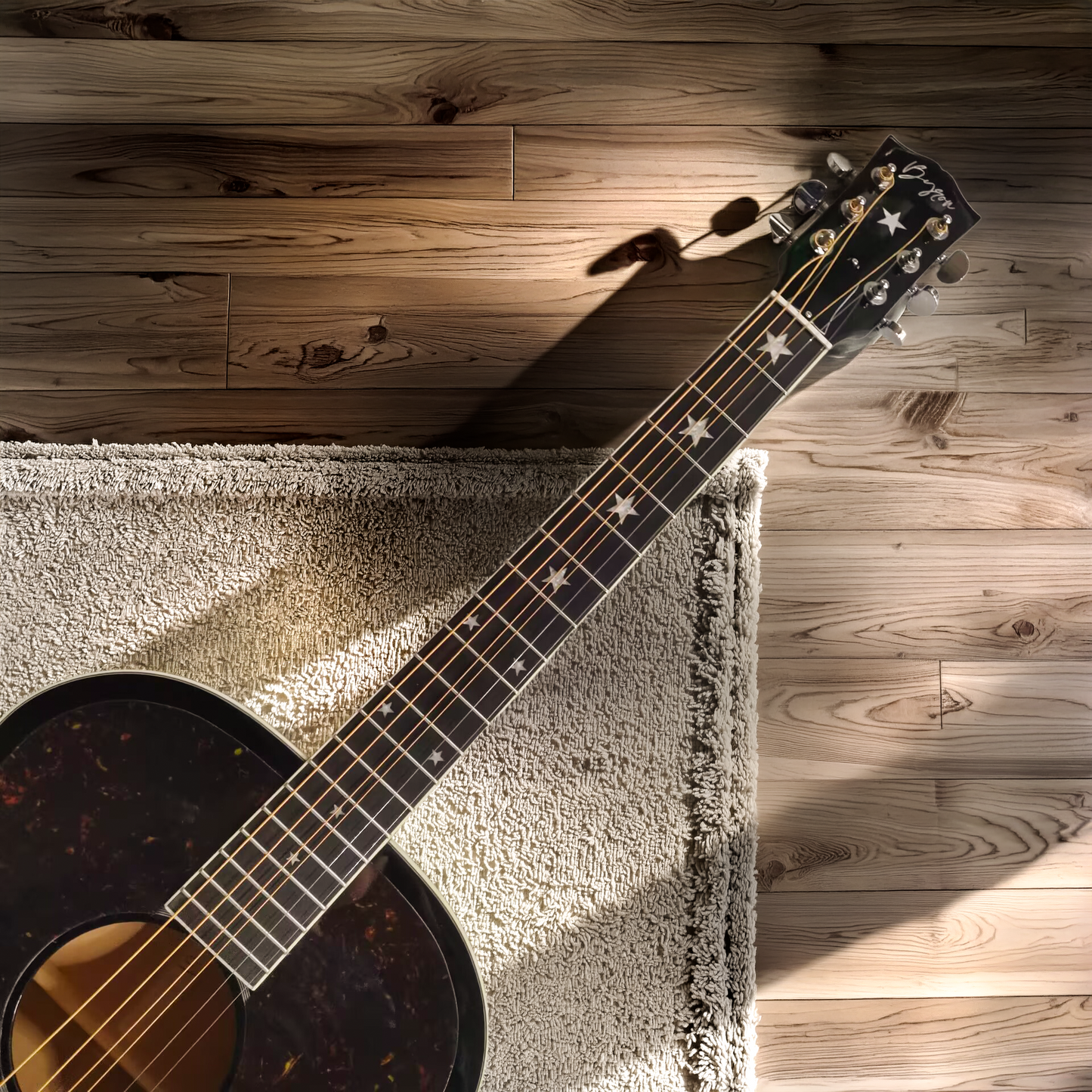 Byron J-180 Everly Brothers Style Black Short Scale Acoustic Guitar