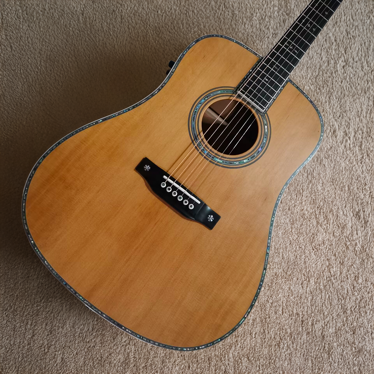 Byron Dreadnought Power Sound Acoustic Electric Guitar – Cherry Wood