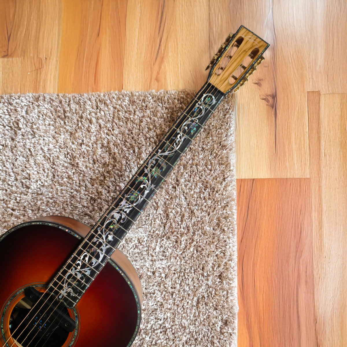 Byron Cherrywood Whisper – J45 Slot Head Transacoustic Guitar