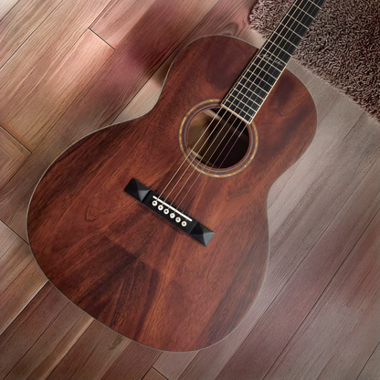 Mahogany 000 12-Fret Short Scale Acoustic-Electric Guitar | Byron Custom Guitars