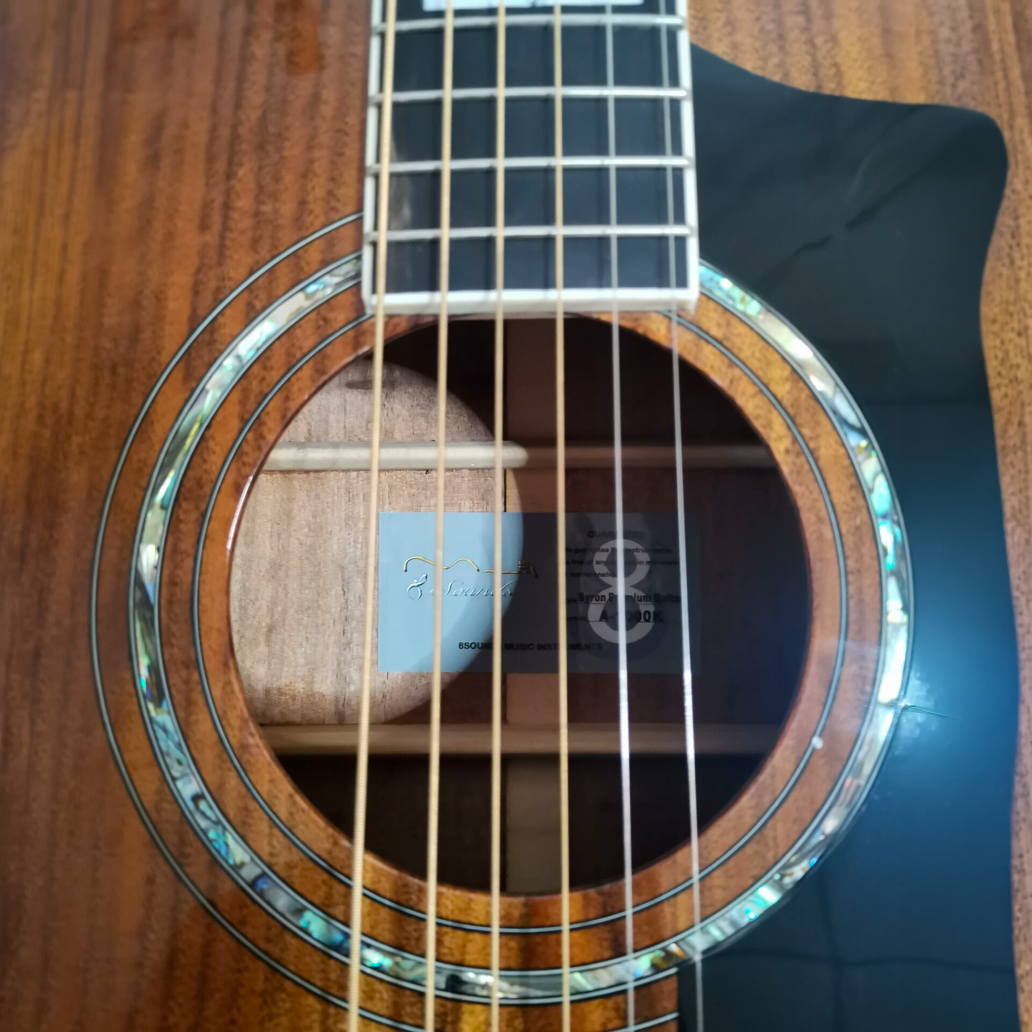 Byron Super Jumbo AAAA Solid Koa Acoustic Guitar
