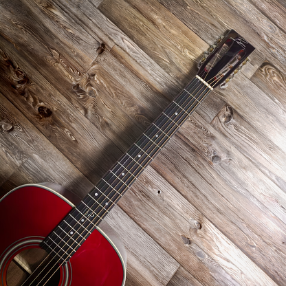 Left-Handed Tobacco Burst Dreadnought Acoustic-Electric Guitar