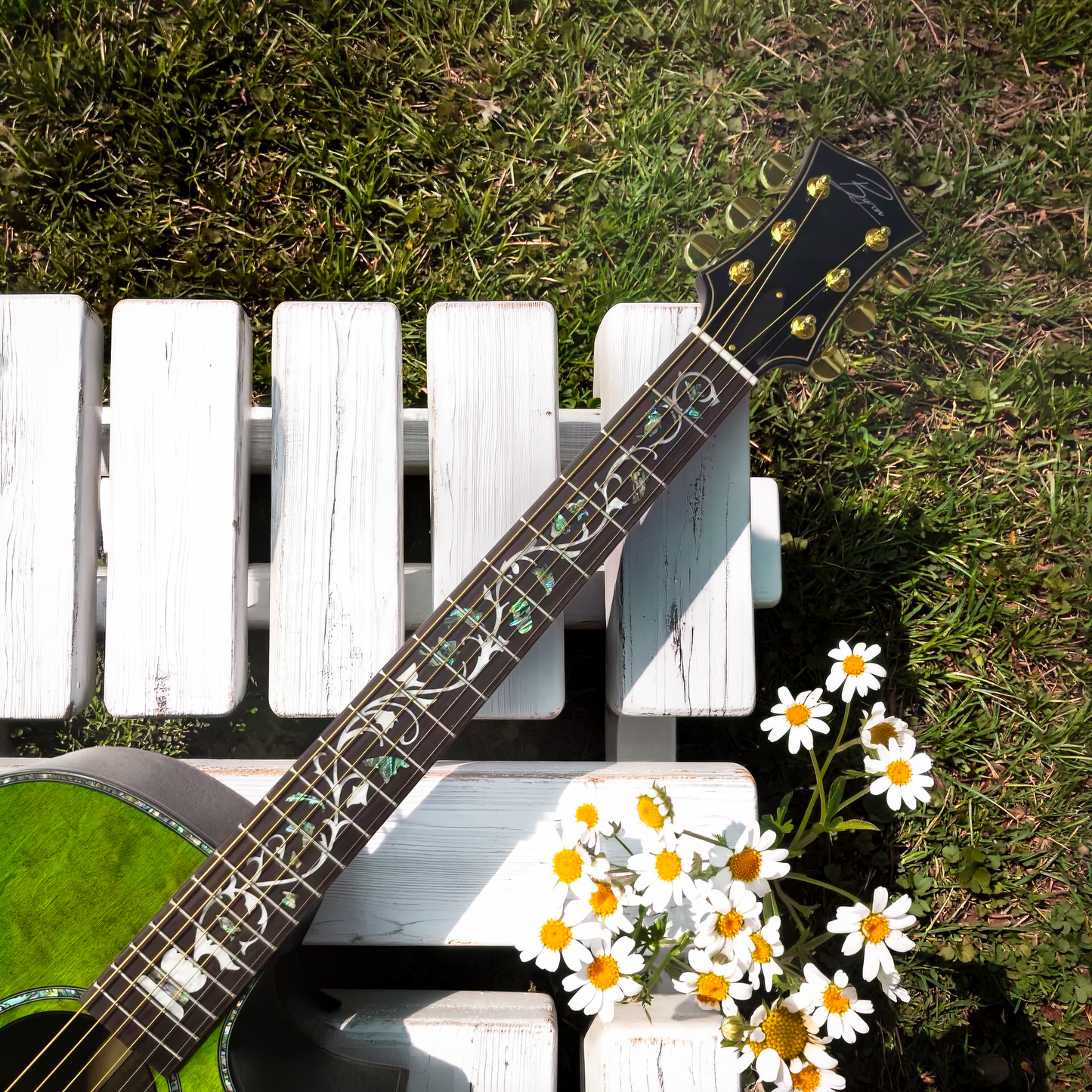 Transparent Green Flame Maple Cutaway Acoustic-Electric Guitar
