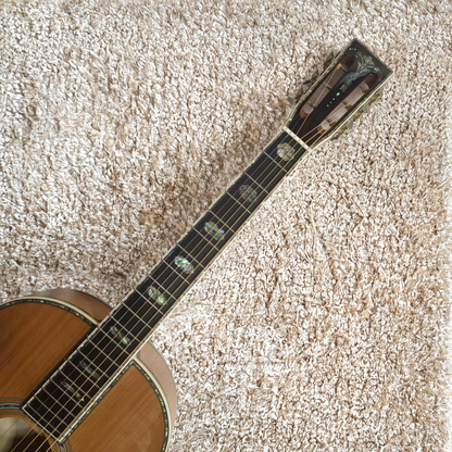 Left-Handed OOO45 Style Cedar & Flame Maple Acoustic-Electric Guitar | Byron Custom Guitars