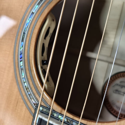 Left-Handed OOO45 Style Cedar & Flame Maple Acoustic-Electric Guitar | Byron Custom Guitars