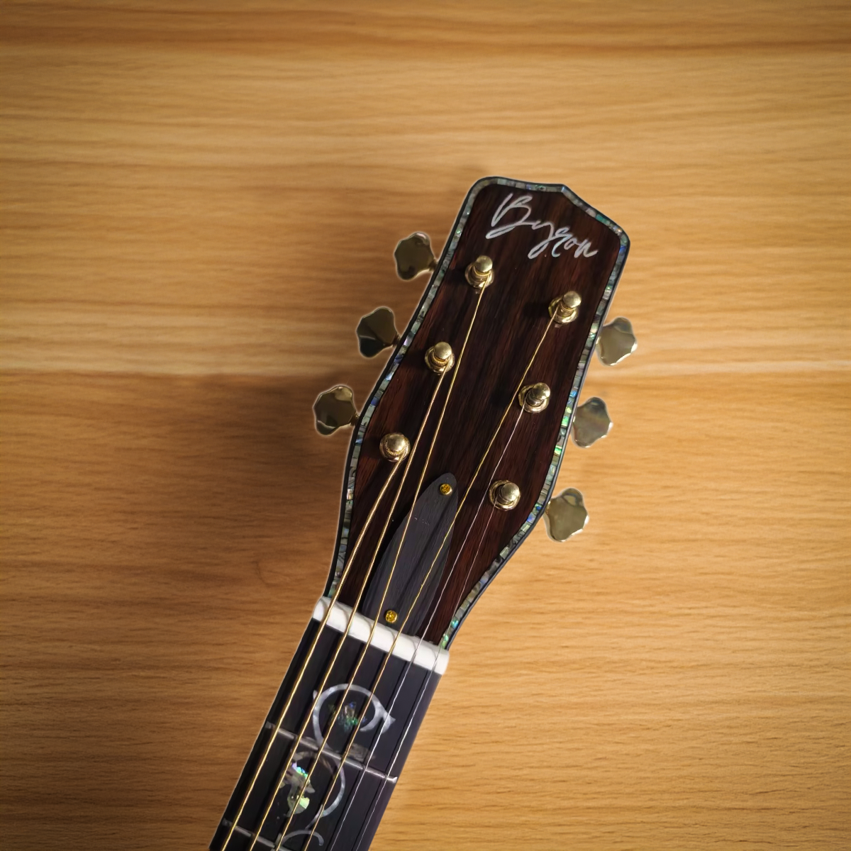 Byron 40" Florence Style All Solid Acoustic Electric Guitar Natural Finish