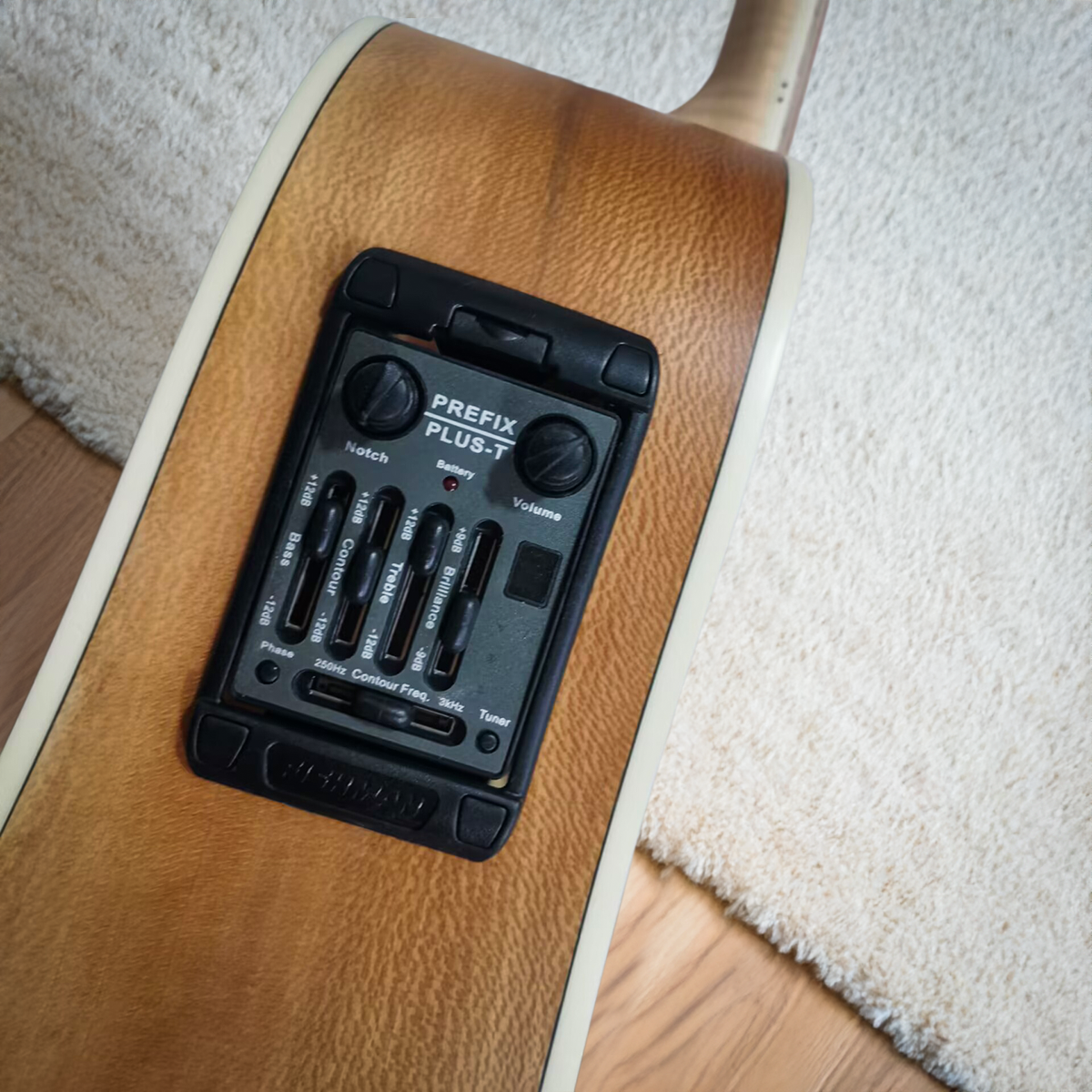 Byron Dreadnought Power Sound Acoustic Electric Guitar – Cherry Wood