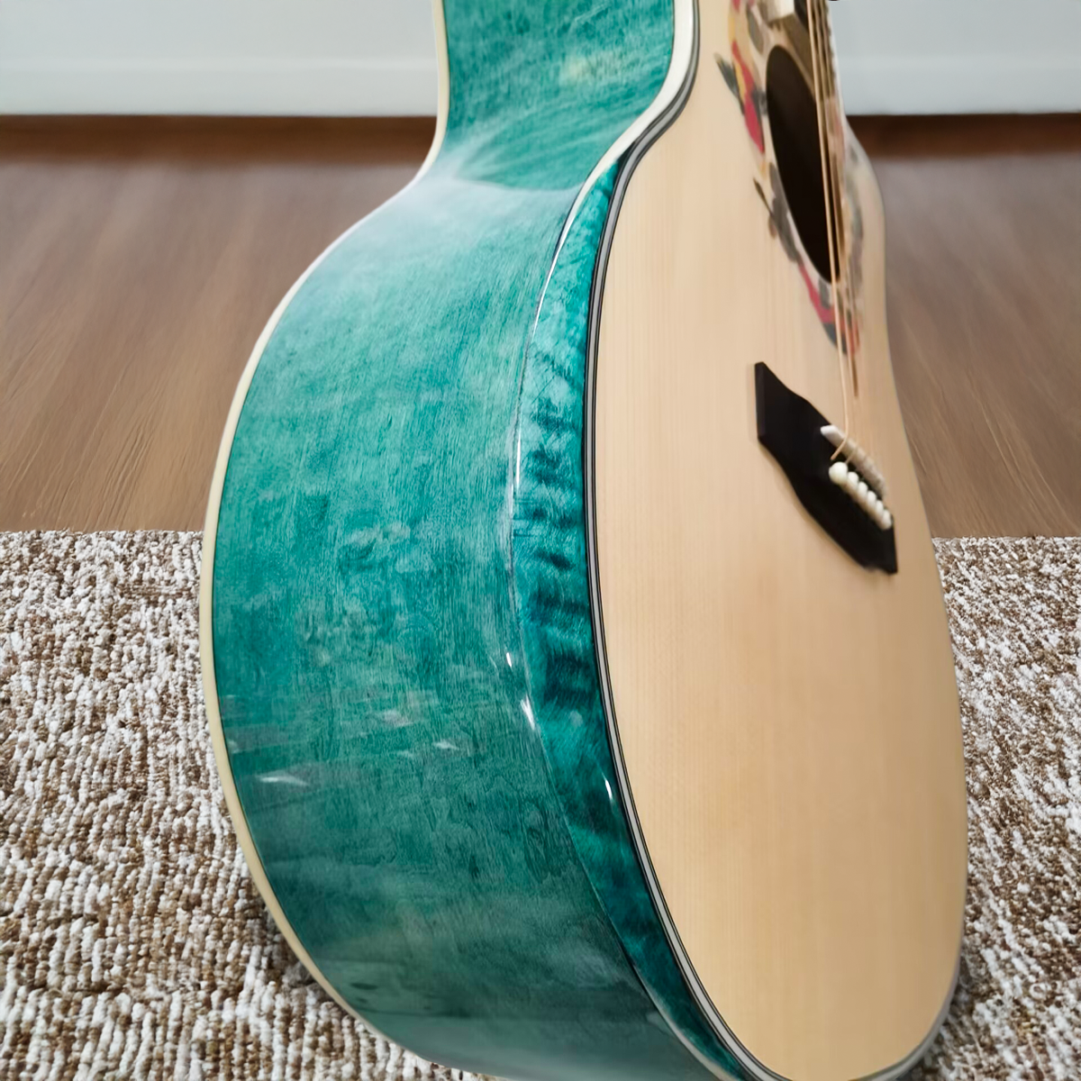 Byron Single Cut Koi Fish Custom Acoustic Electric Guitar