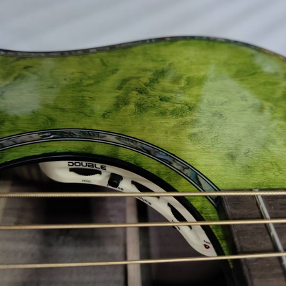 Transparent Green Flame Maple Cutaway Acoustic-Electric Guitar
