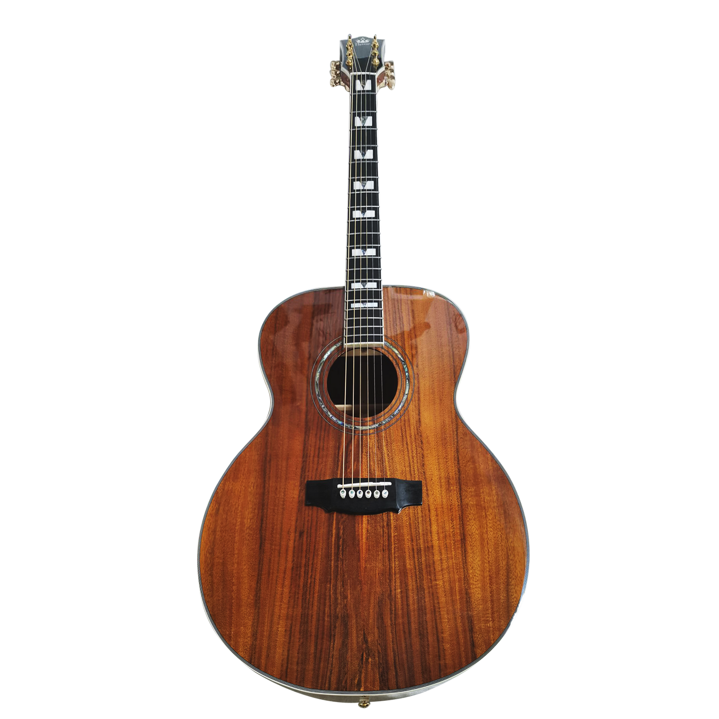 The Nui Loa Koa  All Solid Wood Custom Jumbo Size 43 Inches Guitar Professional Acoustic Electric Guitar with case