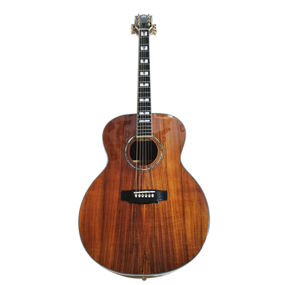 The Nui Loa Koa  All Solid Wood Custom Jumbo Size 43 Inches Guitar Professional Acoustic Electric Guitar with case