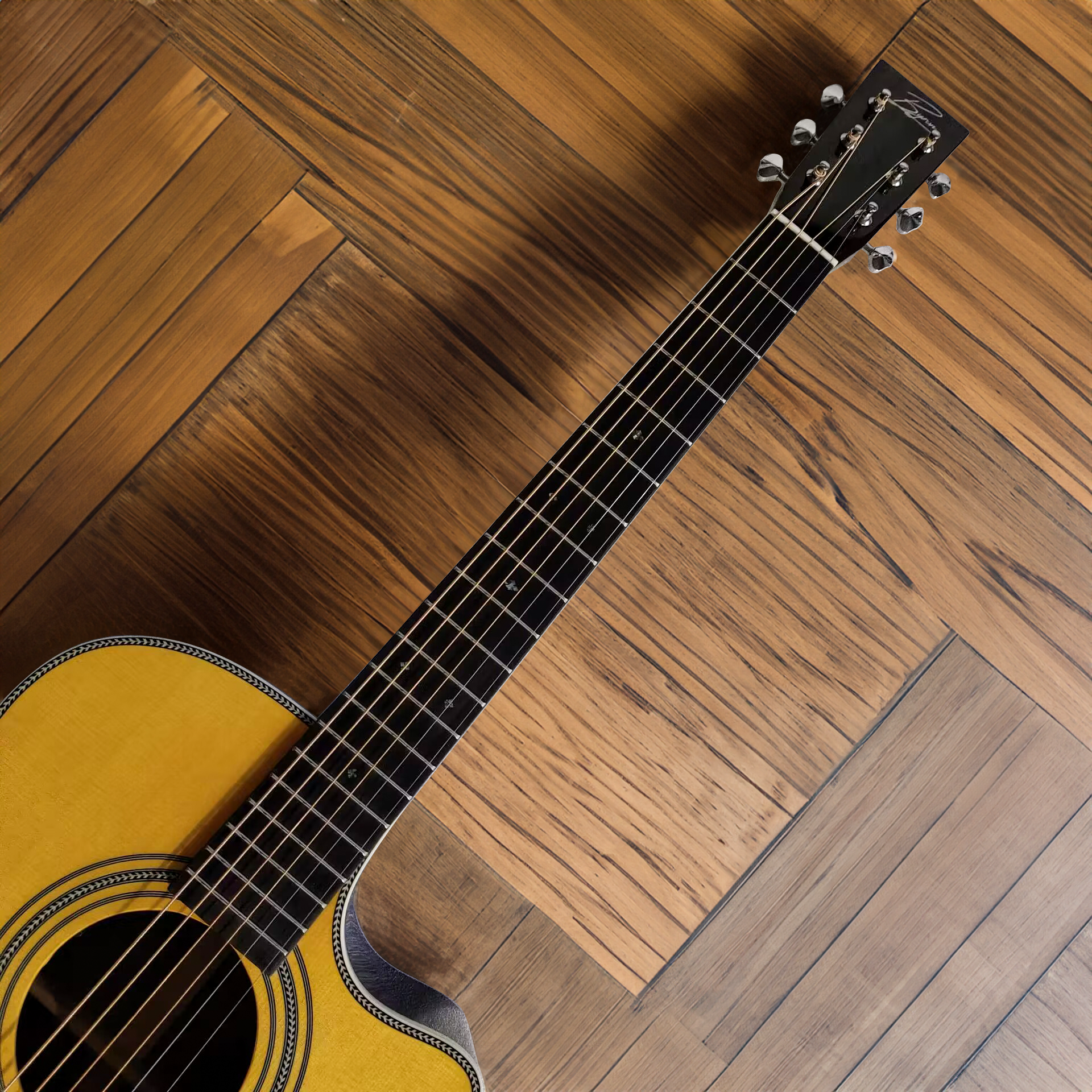 Byron OM Cutaway Fingerstyle Acoustic Electric Guitar