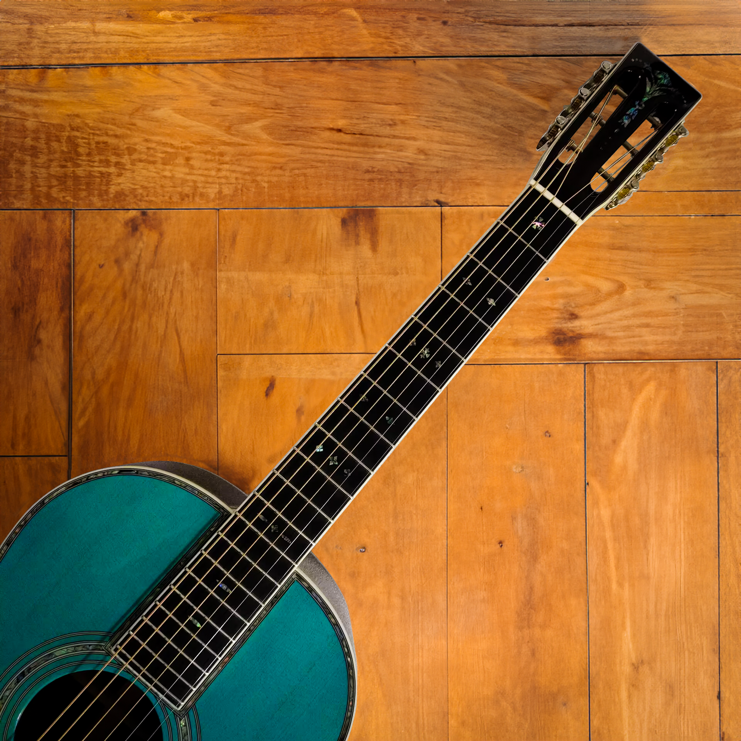 OOO Body Style 12-Fret Blue Folk Guitar