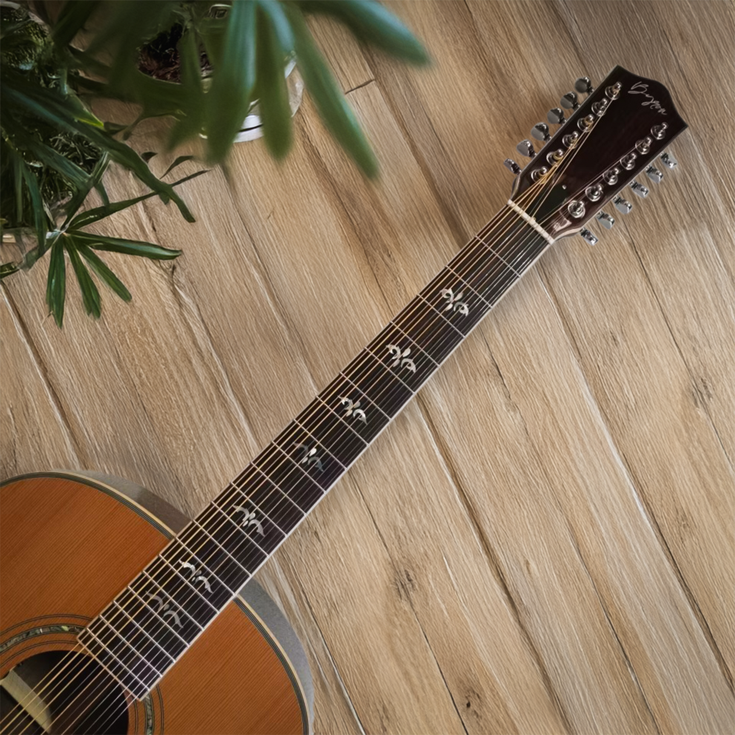 Byron Lead Belly 12-String Super Jumbo 43" Acoustic Electric Guitar
