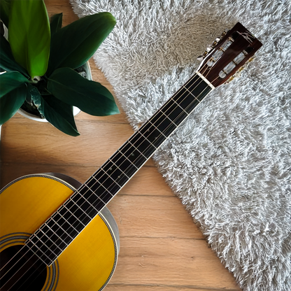 Byron All Solid 00-28VS Parlor Guitar with Slot Headstock & Vintage Gloss Finish