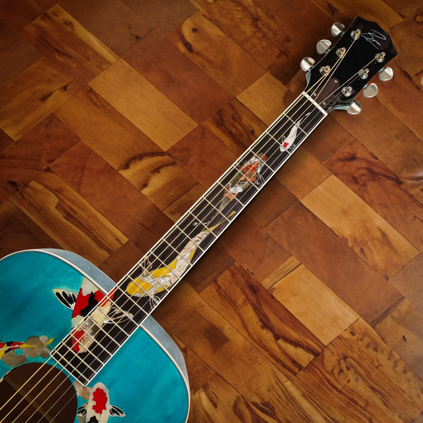 The Koi Guitar Blue Custom Dreadnought