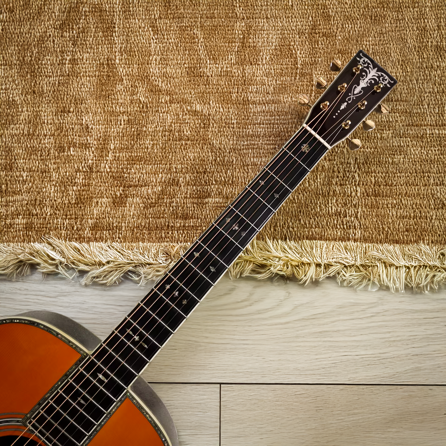 Byron OM45 Style Custom Acoustic Guitar – Adirondack & African Blackwood