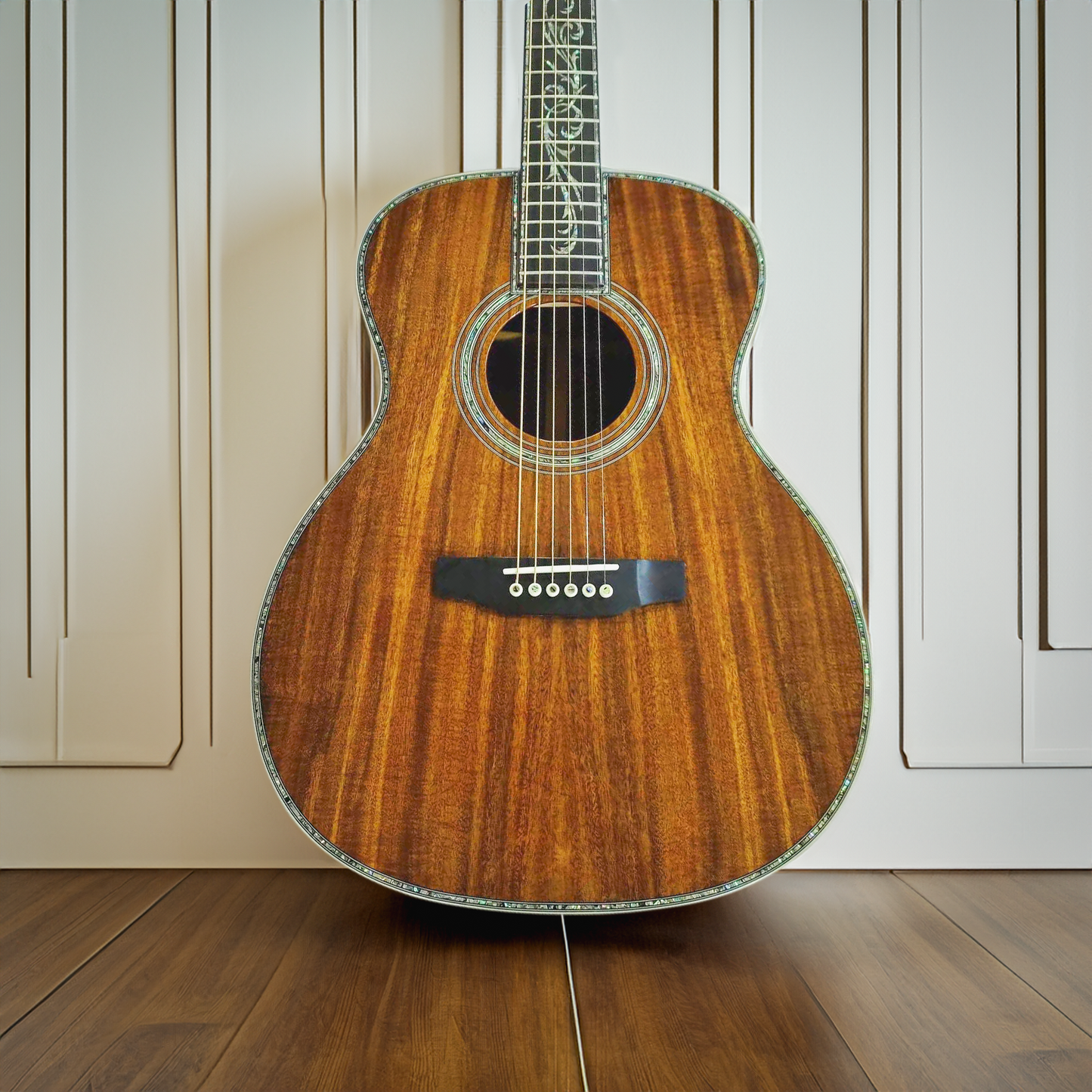 Byron Handmade OM Guitar: All Solid Koa Wood