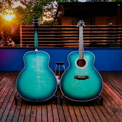 The Gone Covid-19 Jumbo Blue Ocean Handmade Guitar