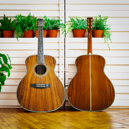 Byron Handmade OM Guitar: All Solid Koa Wood