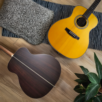 Byron OM28JM Style Custom Handmade Guitar – All Solid Adirondack & Rosewood