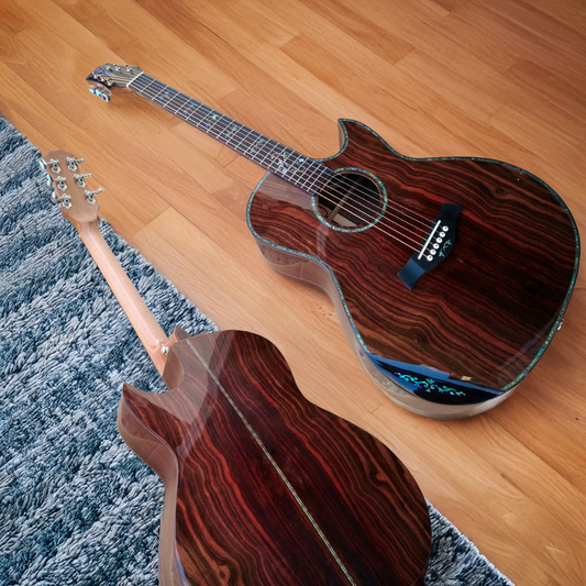 Byron Handmade Florence Cutaway All-Solid Ebony Acoustic Guitar