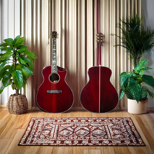 The Cherry Beauty – Custom Byron Dreadnought Guitar in Solid Koa
