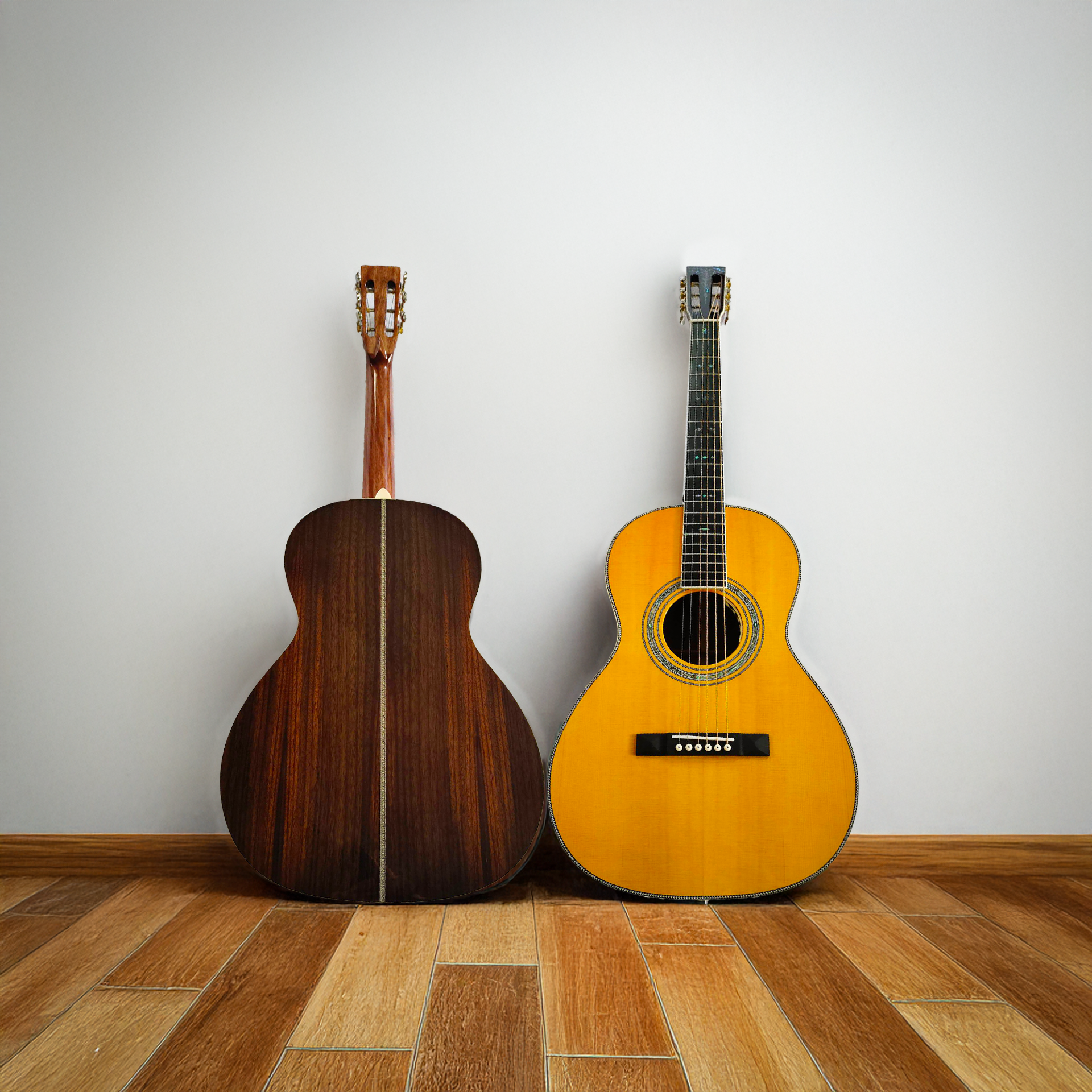 Byron O28S Left-Handed Parlor Acoustic Electric Guitar