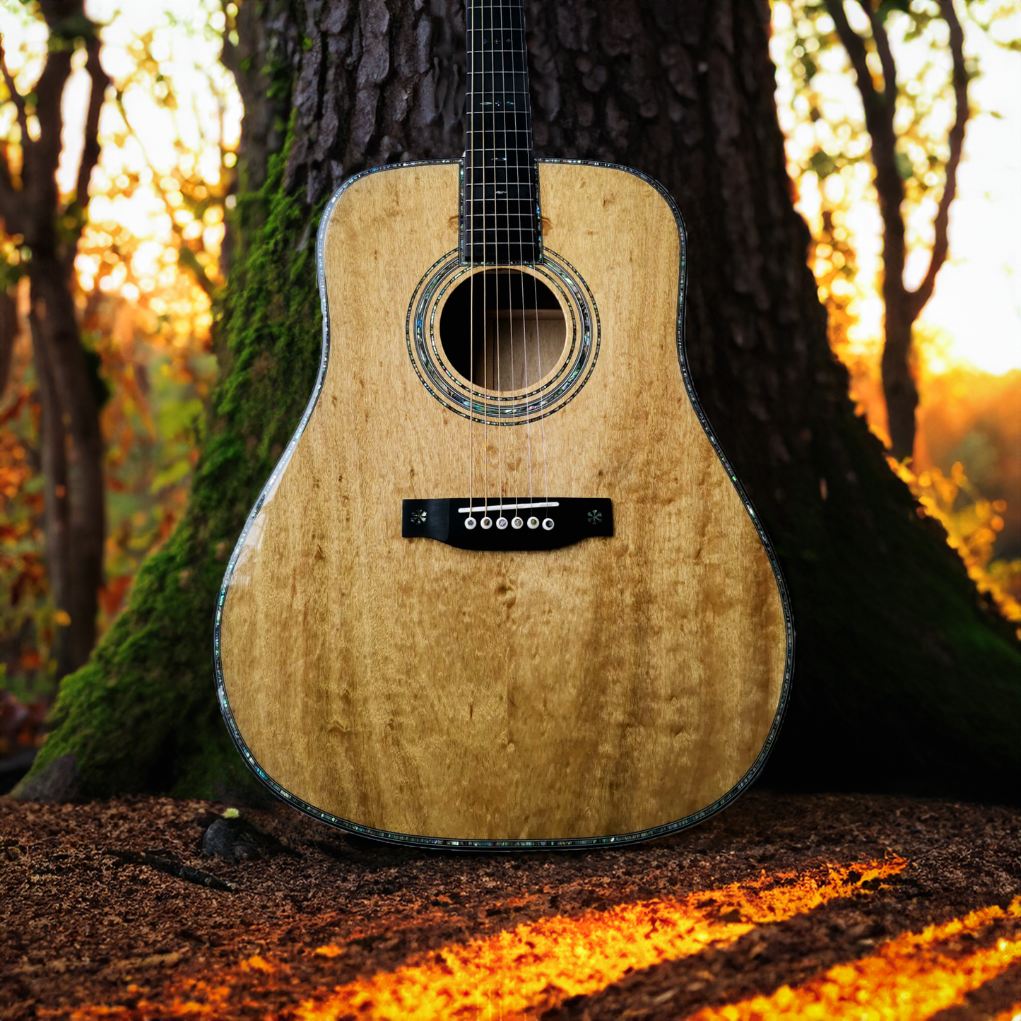 The Gold Phoebe: Handcrafted All-Solid Vintage Dreadnought Guitar