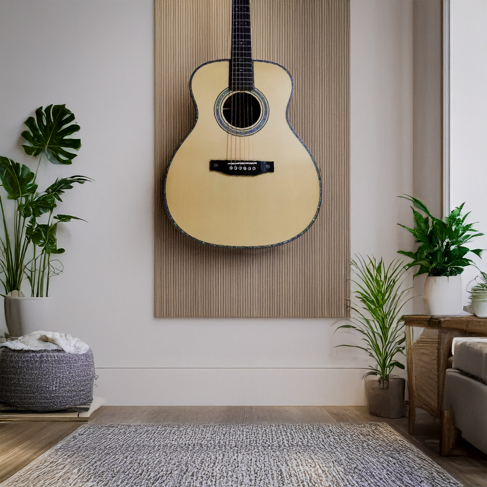 Byron Custom OM-Body All Solid Wood Guitar with Adirondack & Koa
