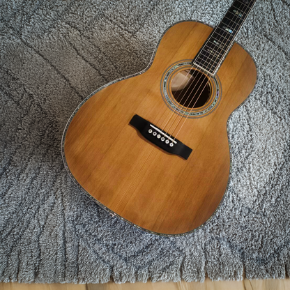 Byron Left-Handed OOO45 Flame Maple Parlor Guitar – 12 Frets