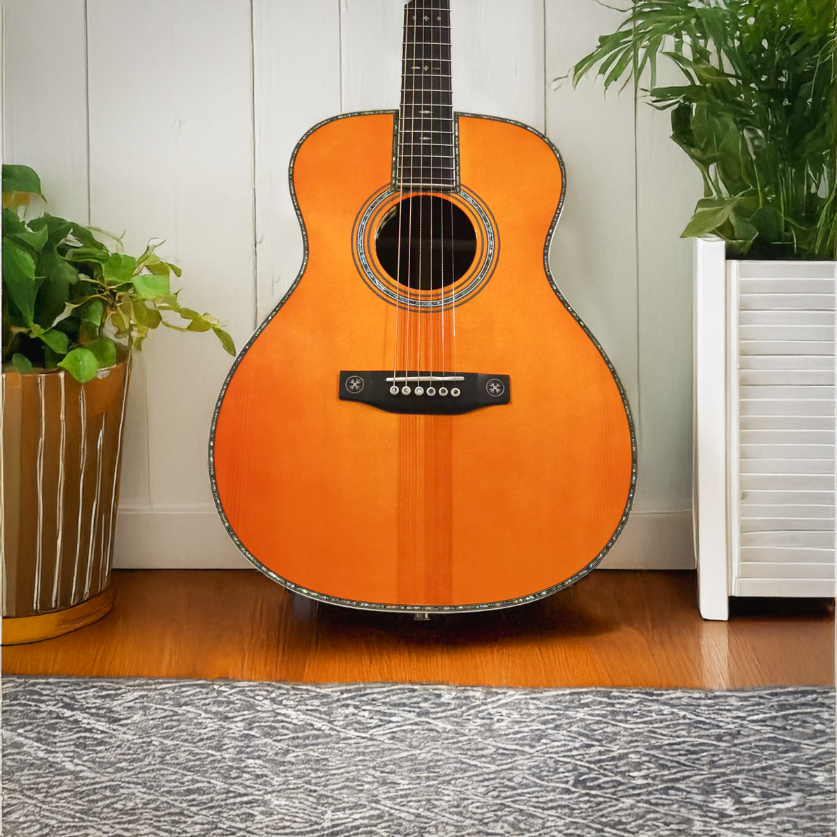 Byron OM45 Style Acoustic Guitar Solid Blackwood & Adirondack Byron OM45 Style Acoustic Guitar Solid Blackwood & Adirondack
