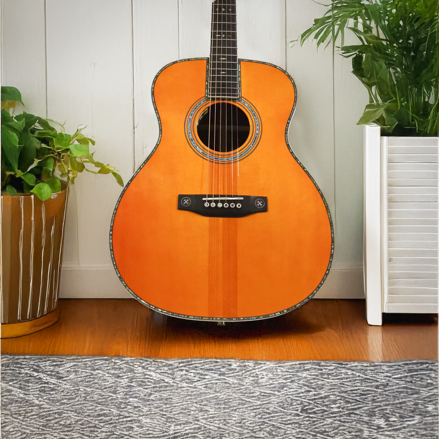 Byron OM45 Style Custom Acoustic Guitar – Adirondack & African Blackwood