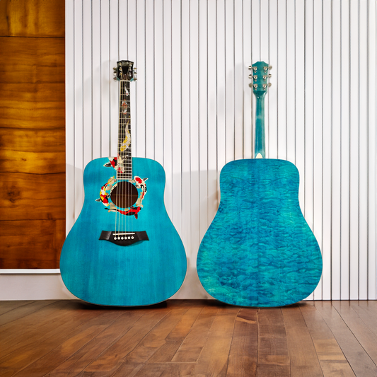 The Koi Guitar Blue Custom Dreadnought