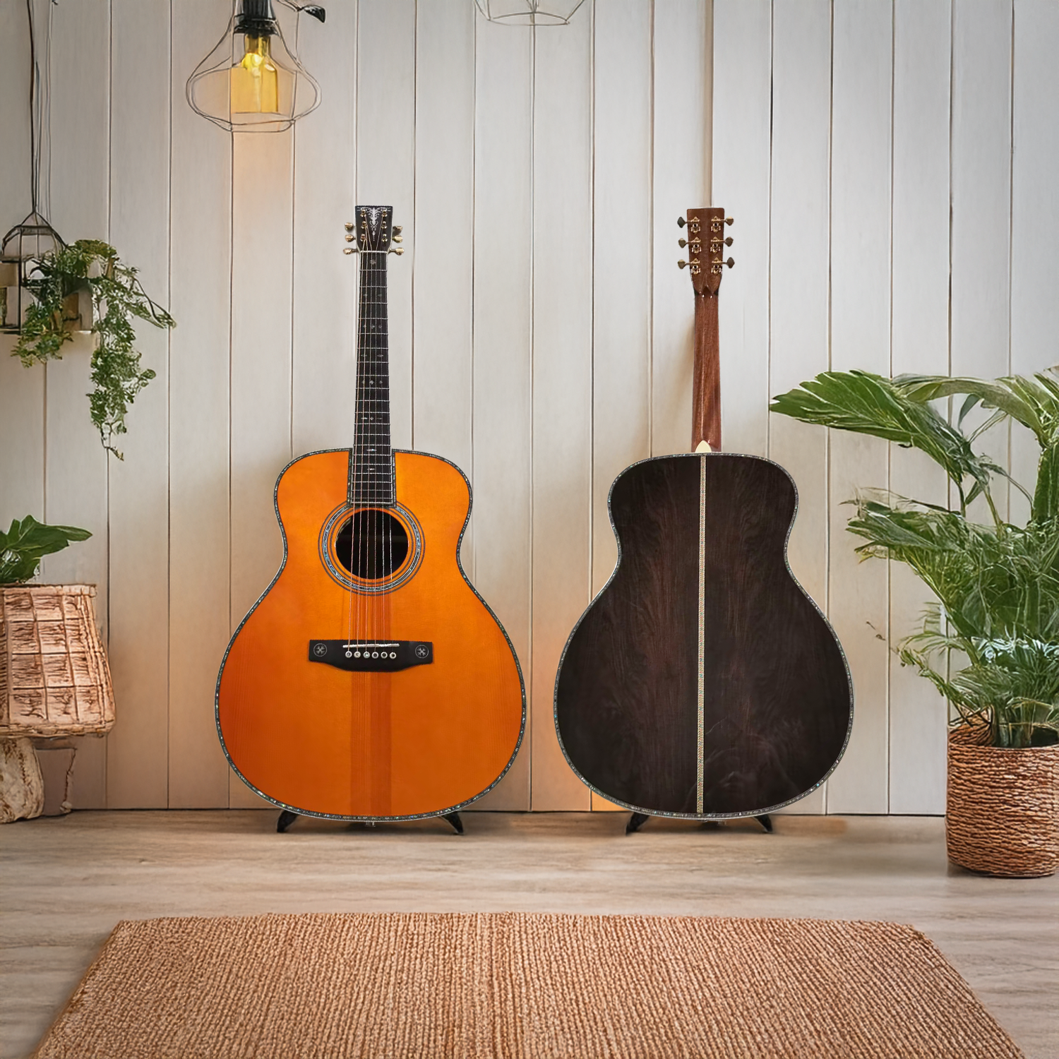 Byron OM45 Style Acoustic Guitar Solid Blackwood & Adirondack