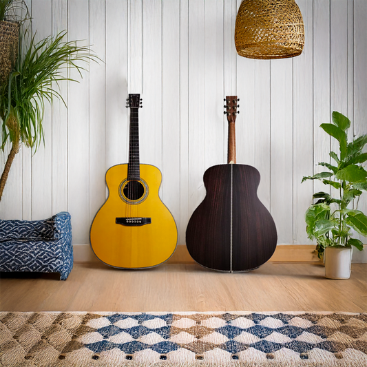 Byron OM28JM Style Custom Handmade Guitar – All Solid Adirondack & Rosewood