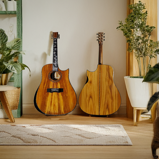 Byron The Olivier Dreadnought Olive Wood Guitar with Armrest & Leg Rest
