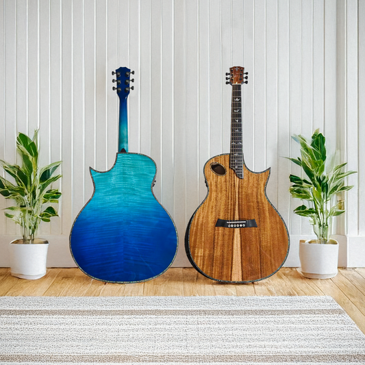 Byron The Moana, Soft Florence Cutaway Acoustic-Electric Guitar – AAAAA Koa & Flame Maple Blueburst