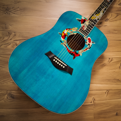 The Koi Guitar Blue Custom Dreadnought