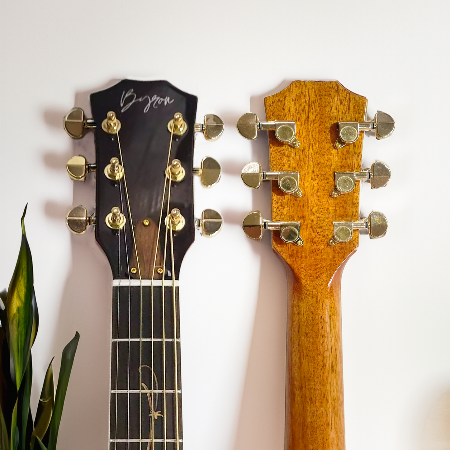 Left-Handed Koa Wood Acoustic-Electric Cutaway Guitar