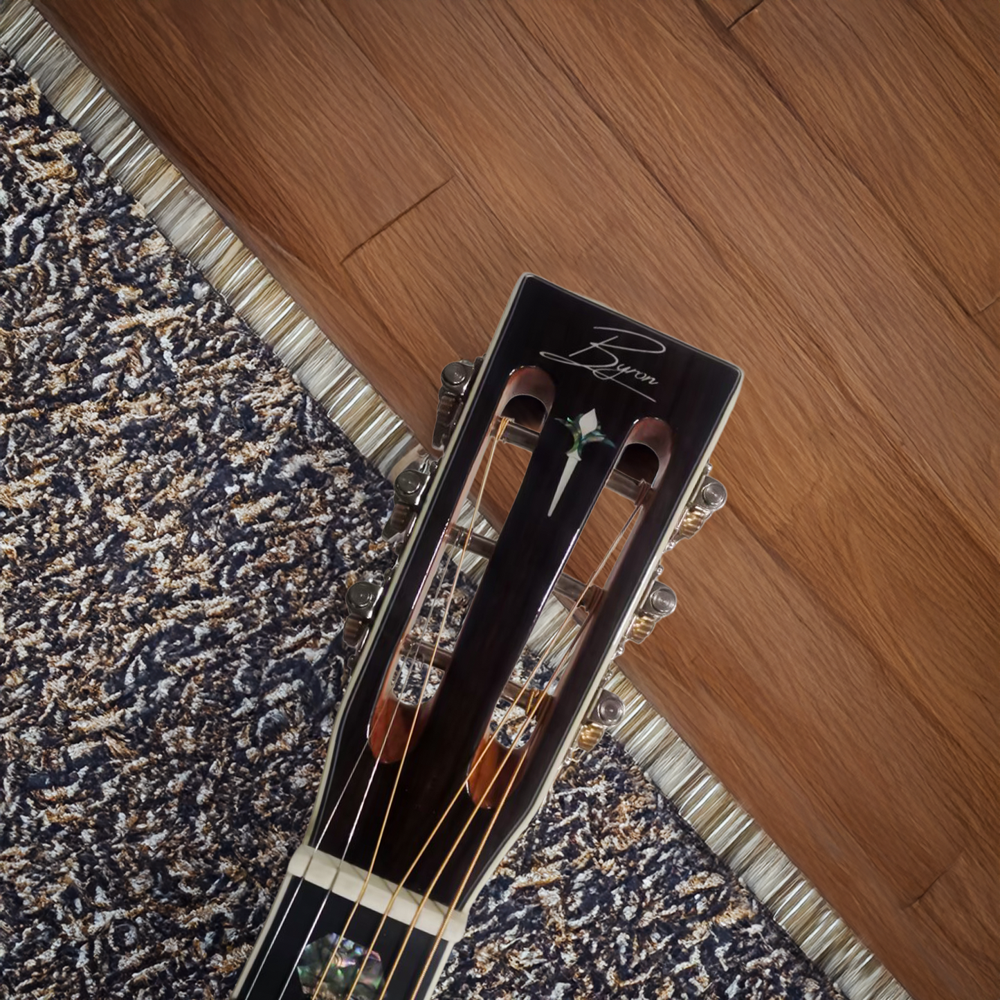 Byron Left-Handed OOO45 Flame Maple Parlor Guitar – 12 Frets