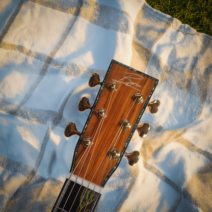 Byron Dreadnought Full-Size Olive Wood Guitar with Armrest & Leg Rest