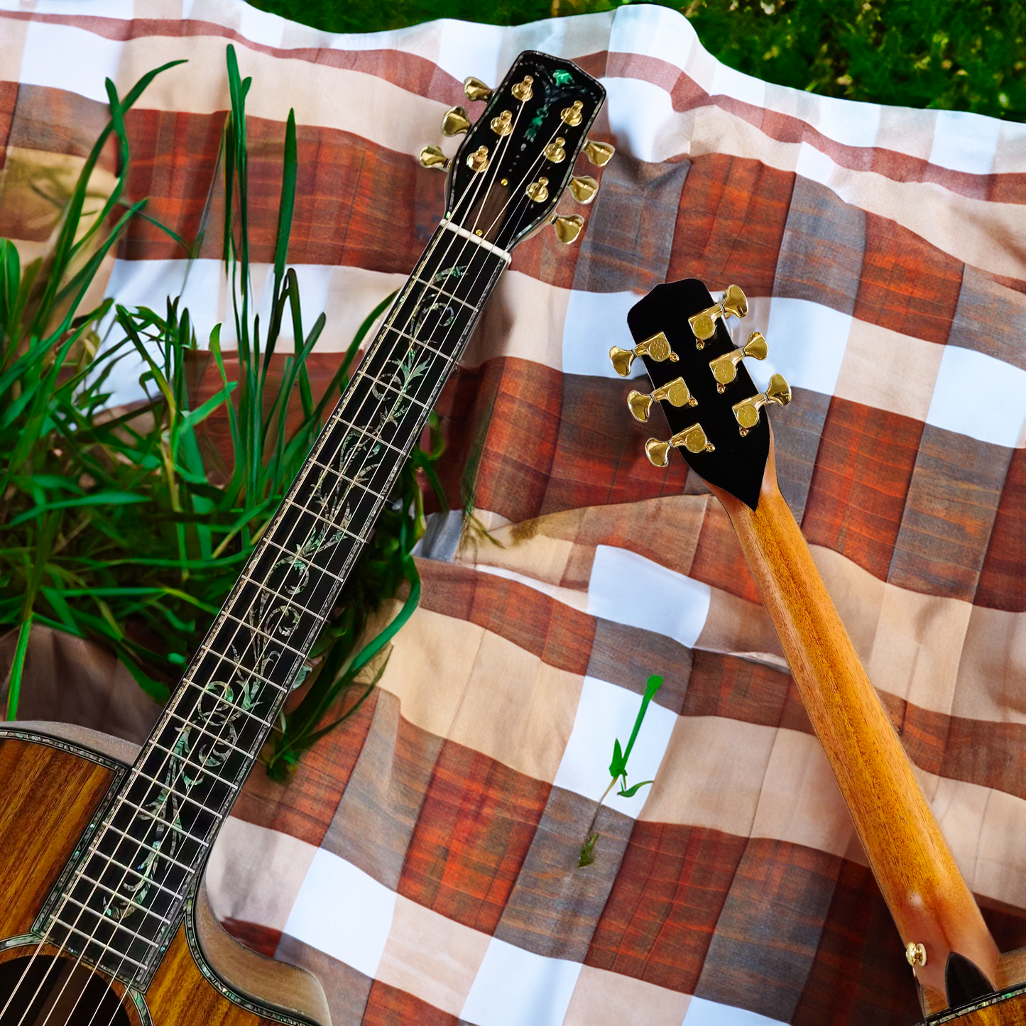 Byron Custom Shop #10 Premium Thin-Body Koa Acoustic Electric Guitar