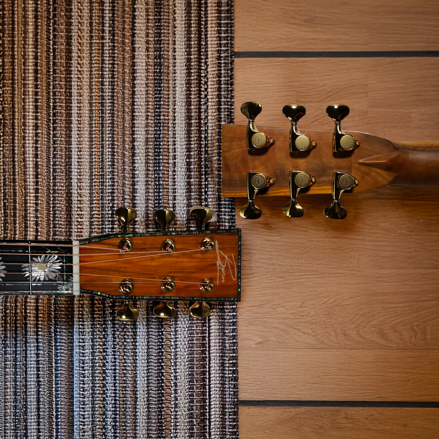 Byron The Olivier Dreadnought Olive Wood Guitar with Armrest & Leg Rest