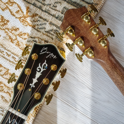 Byron 42" Jumbo Black Beauty MD Custom Guitar All Solid Wood